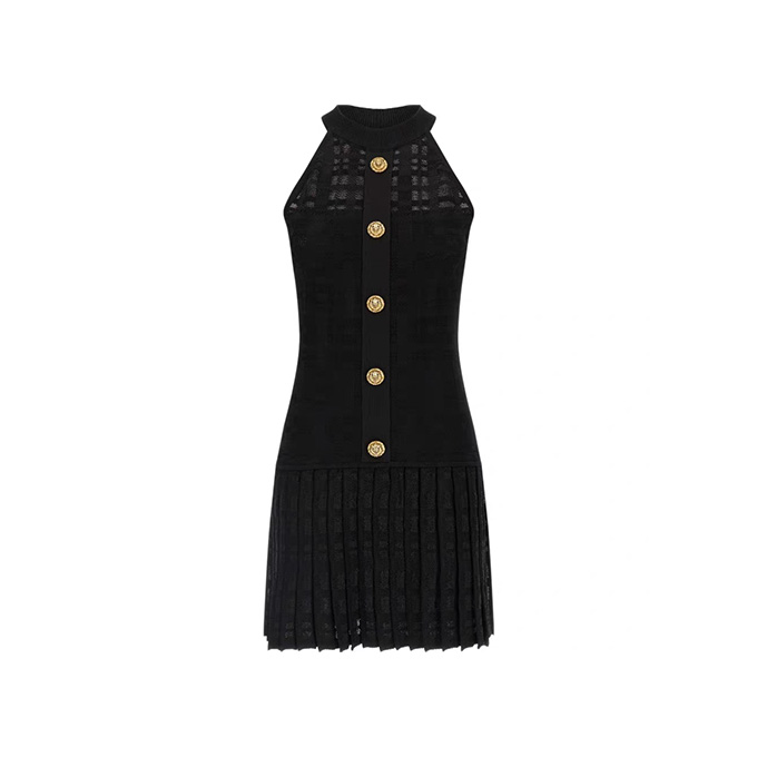 balmain ribbed knit long sleeve top
